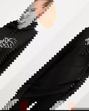 The North Face bluză Drew Peak Light culoarea negru, cu glugă, cu imprimeu, NF0A8C1DKY41