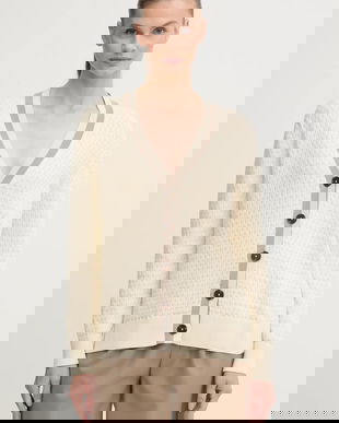 Gant cardigan culoarea bej, 4805343