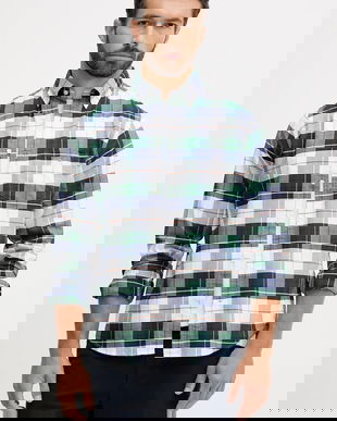 Gant cămașă din bumbac culoarea verde, cu guler clasic, regular, 3250147