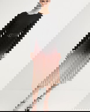 Dkny rochie culoarea negru, midi, evazați, DD4H1C24