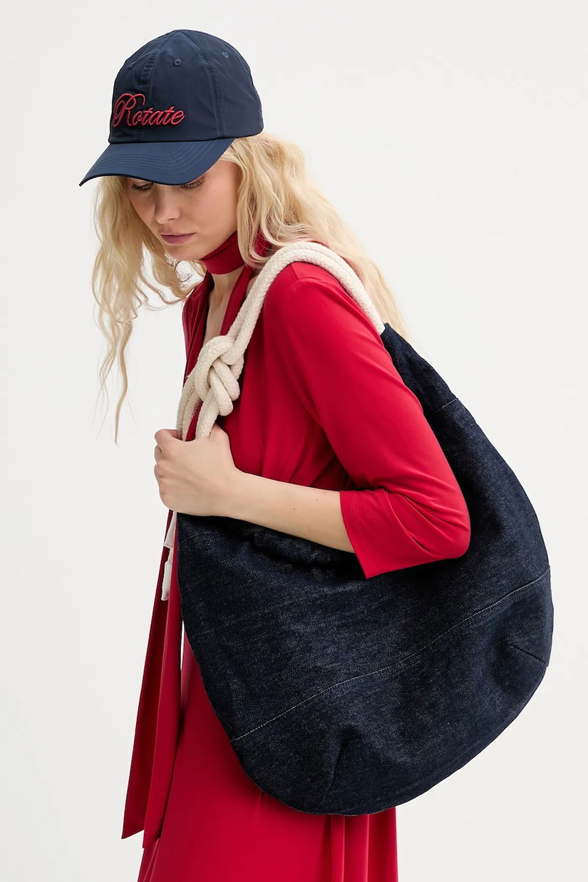 Renewed geantă de bumbac creative upcycling culoarea bleumarin, Renewed INTU x Answear