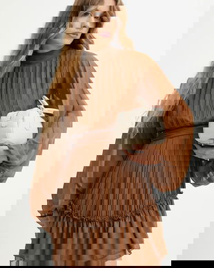 Answear.LAB rochie culoarea bej, mini, evazati