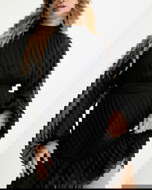 Answear.LAB rochie culoarea negru, mini, evazati