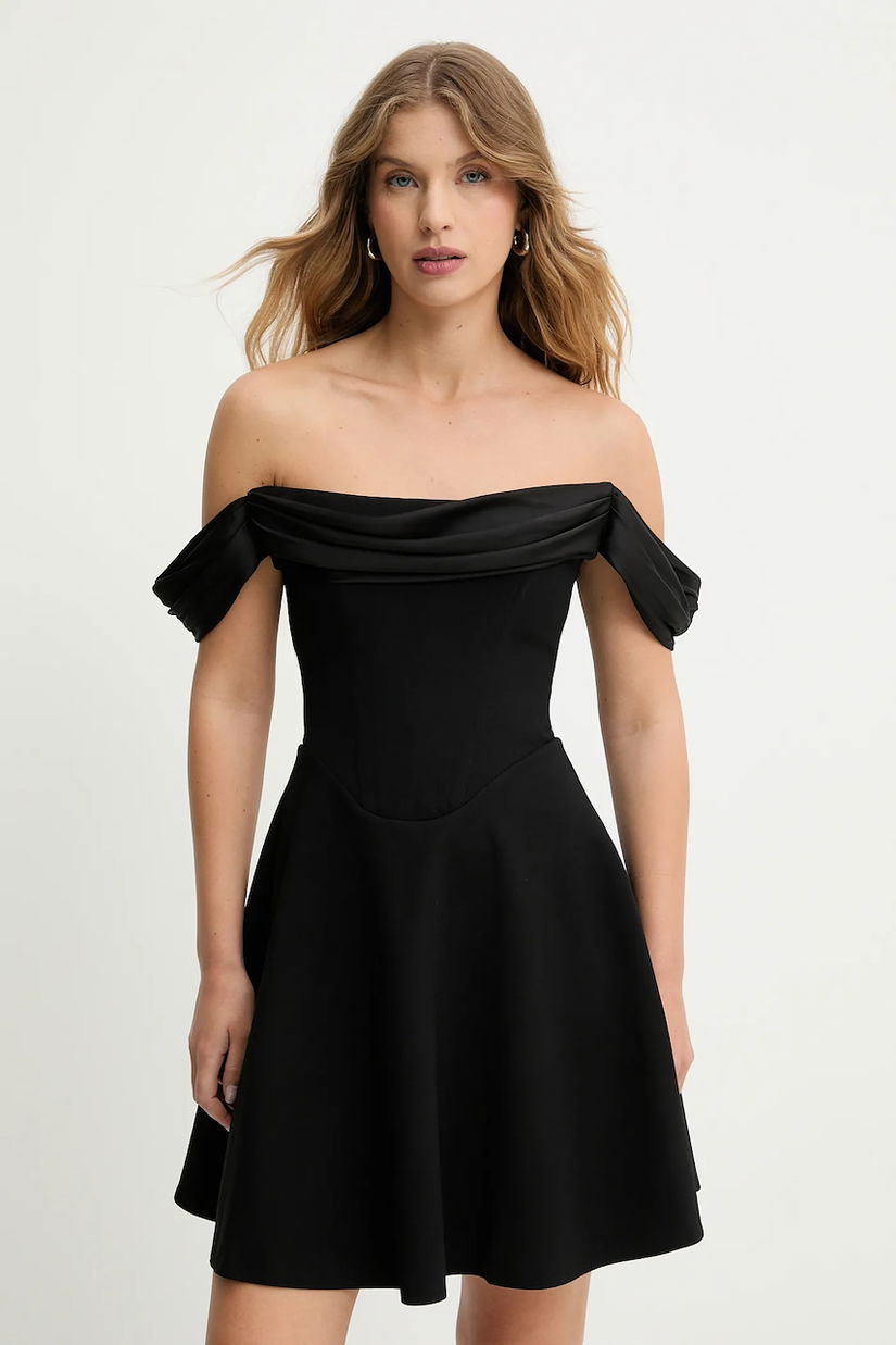 Answear.LAB rochie culoarea negru, mini, evazati