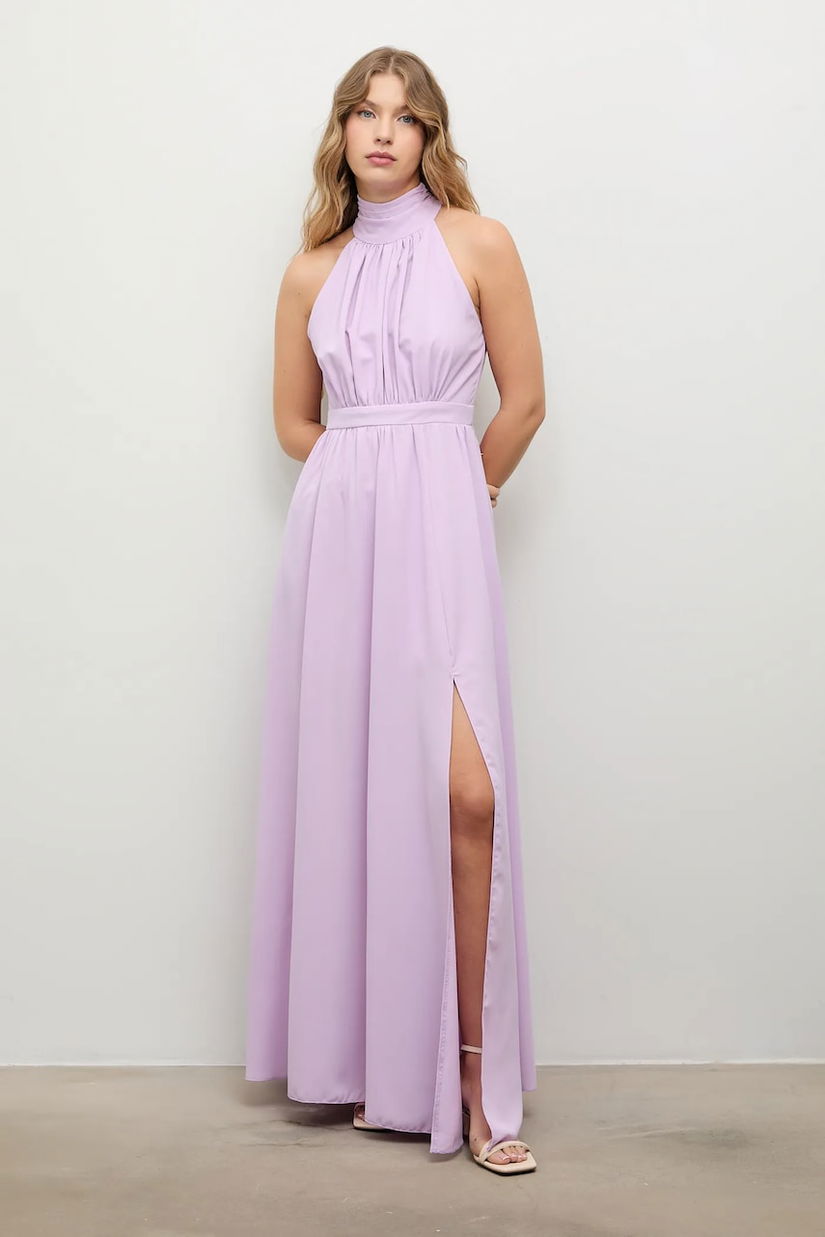 Answear.LAB rochie culoarea roz, maxi, evazati