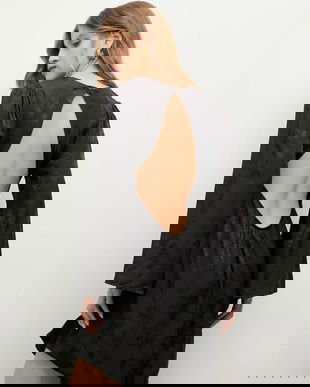 Answear.LAB rochie culoarea negru, mini, evazati