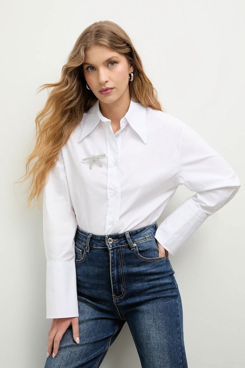 Answear.LAB camasa culoarea alb, cu guler clasic, regular