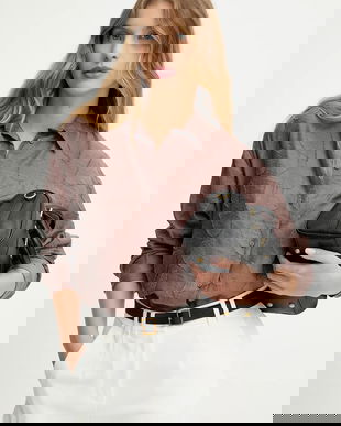 Answear.LAB camasa culoarea maro, cu guler clasic, relaxed