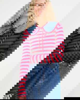 Renewed guler decorativ din denim creative upcycling cu imprimeu, Renewed INTU x Answear