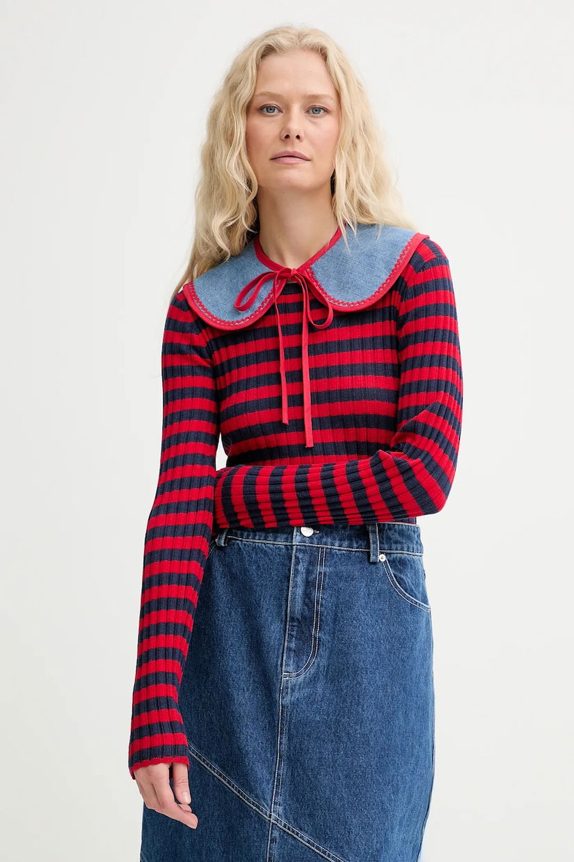 Renewed guler decorativ din denim creative upcycling cu imprimeu, Renewed INTU x Answear