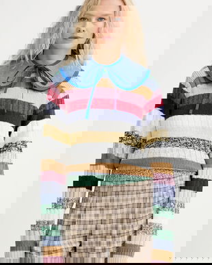 Renewed guler decorativ din denim creative upcycling cu imprimeu, Renewed INTU x Answear