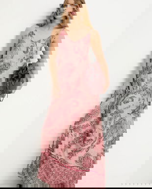 Answear.LAB rochie culoarea roz, maxi, drept