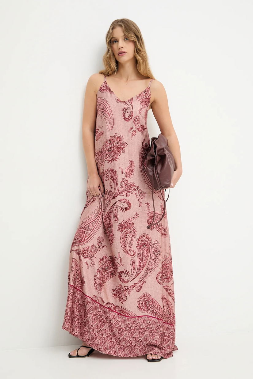 Answear.LAB rochie culoarea roz, maxi, drept