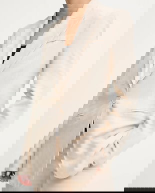 Answear.LAB sacou culoarea bej, un singur rand de nasturi, neted