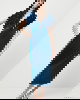 Medicine rochie culoarea verde, midi, mulată