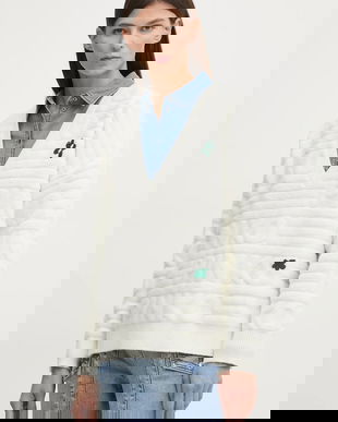 Renewed pulover Creative Upcycling femei, culoarea bej, Renewed INTU x Answear