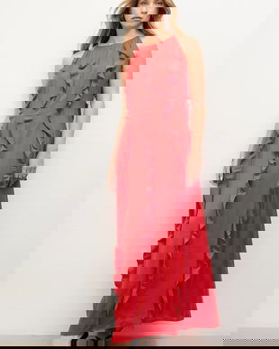 Answear.LAB rochie culoarea rosu, maxi, drept