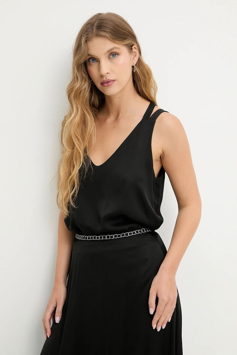 Answear.LAB bluza culoarea negru, neted