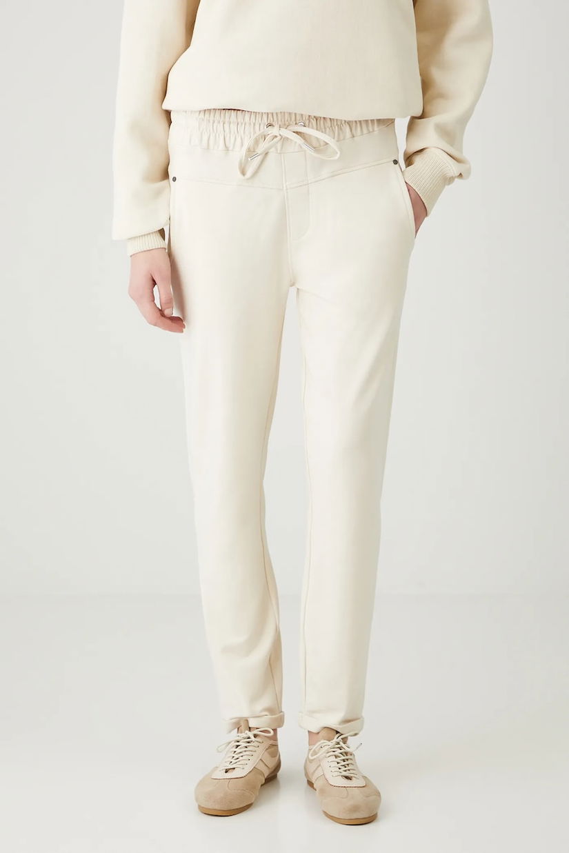 Medicine pantaloni culoarea bej, uni