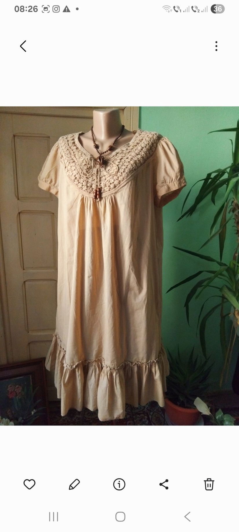 Rochie bumbac subtire, bej nude