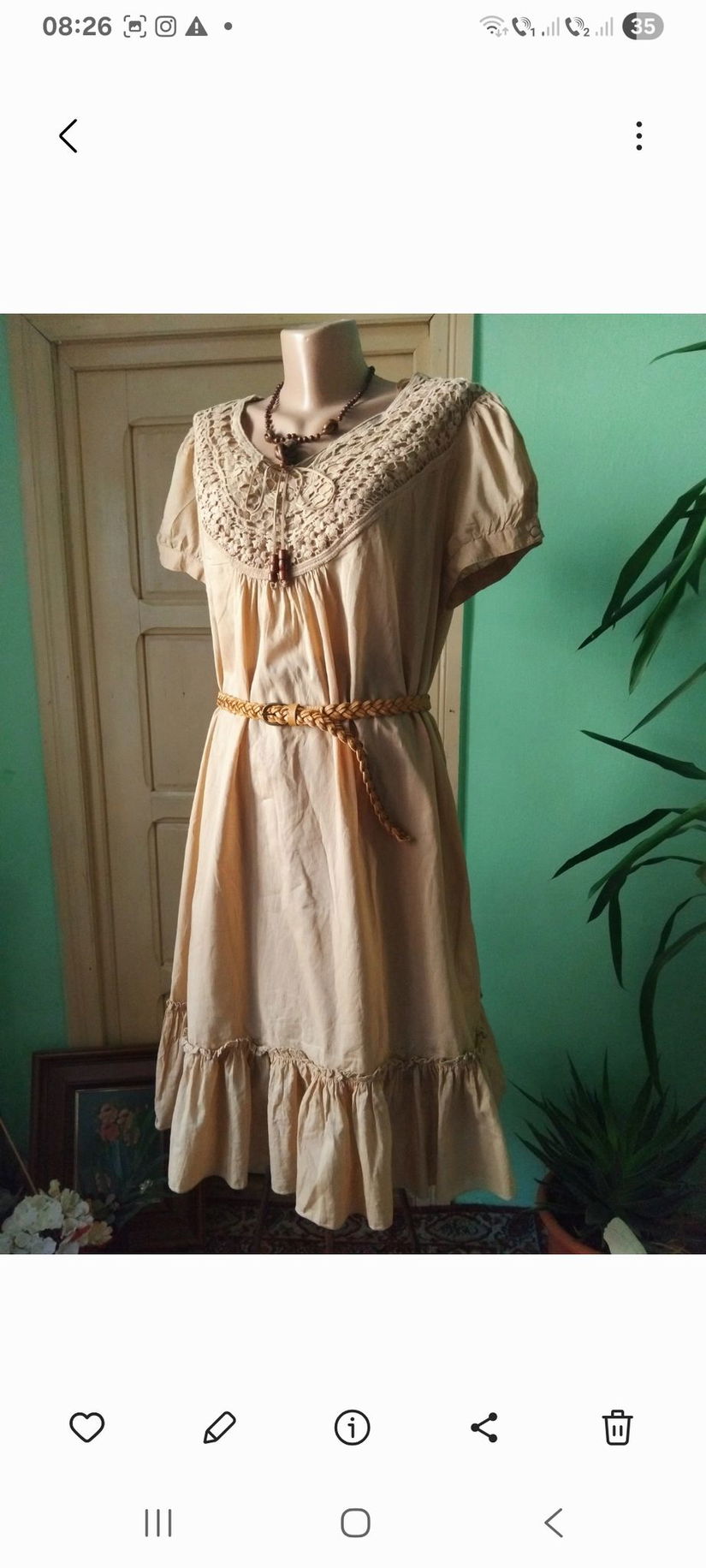 Rochie bumbac subtire, bej nude