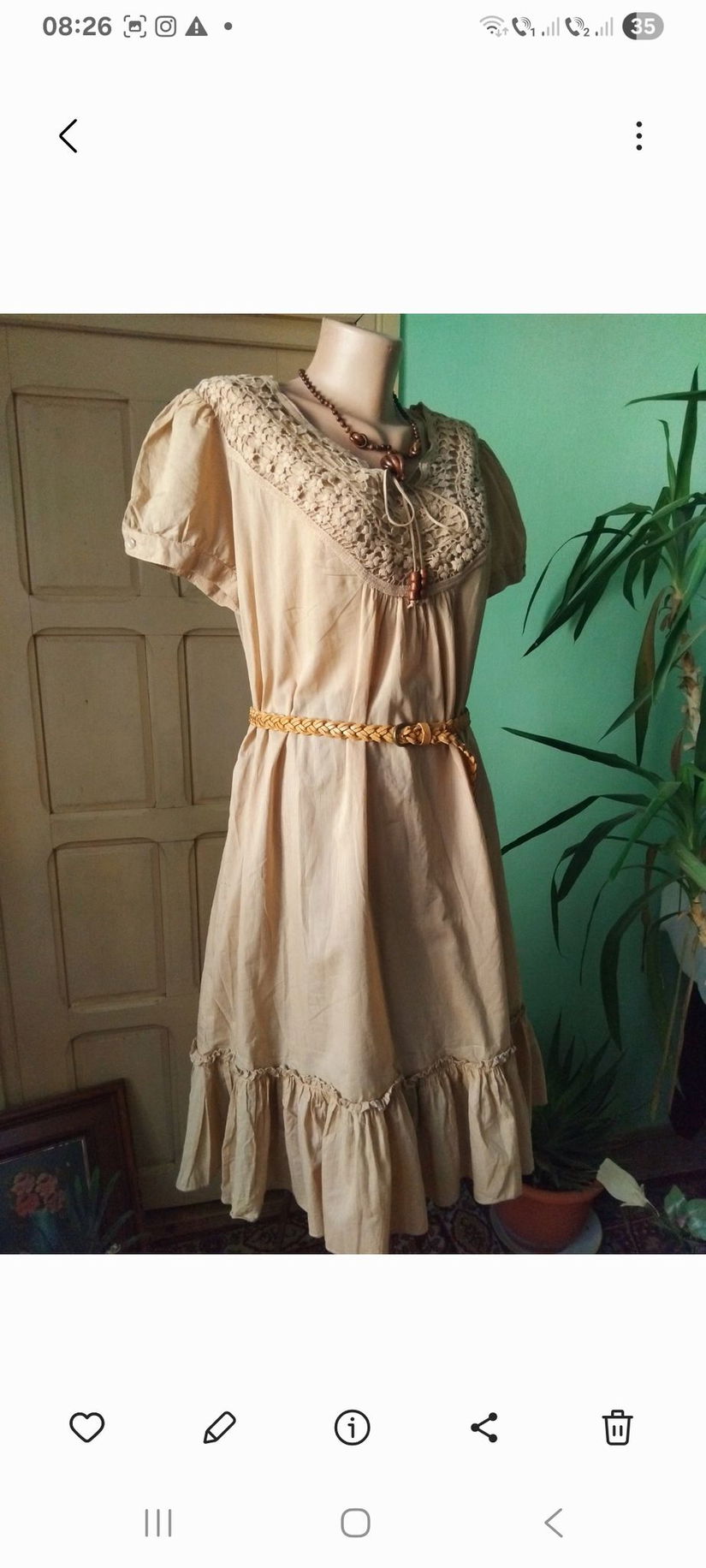 Rochie bumbac subtire, bej nude