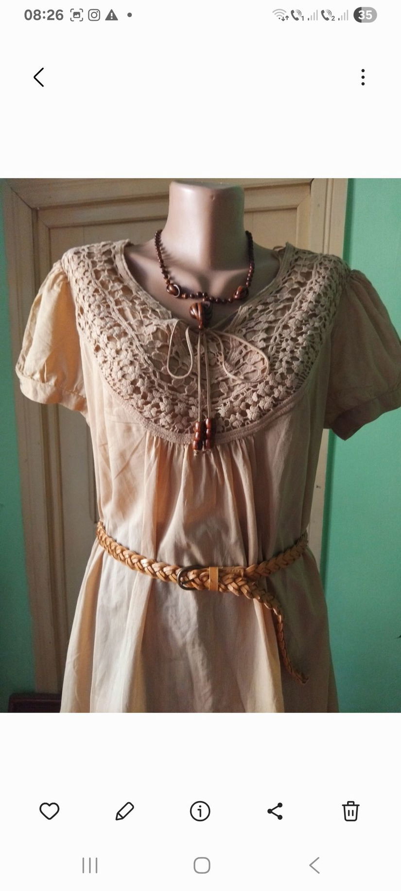 Rochie bumbac subtire, bej nude