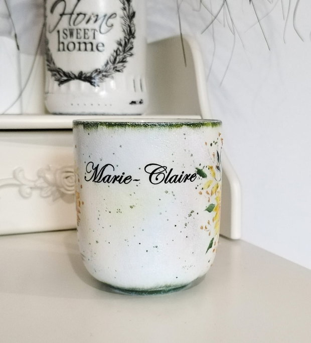 Cana decorata manual cu floarea soarelui