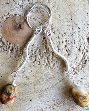 Cercei handmade cu piatra de jasp picasso