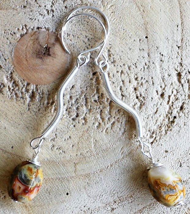 Cercei handmade cu piatra de jasp picasso