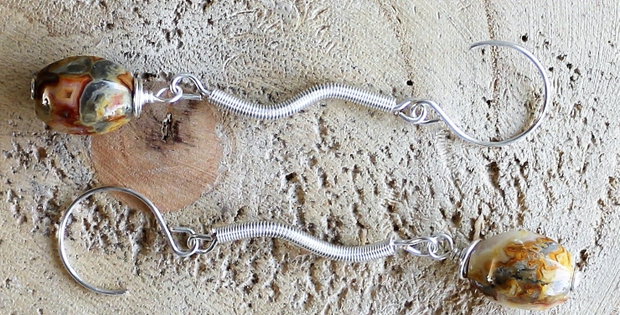 Cercei handmade cu piatra de jasp picasso