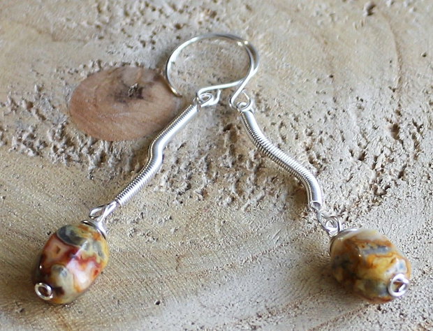 Cercei handmade cu piatra de jasp picasso