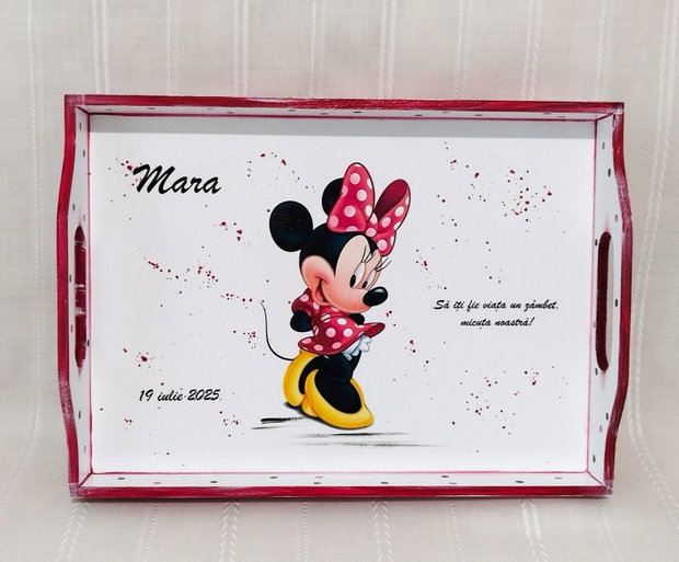 Tavita/set de mot fetita Minnie in rochita rosie