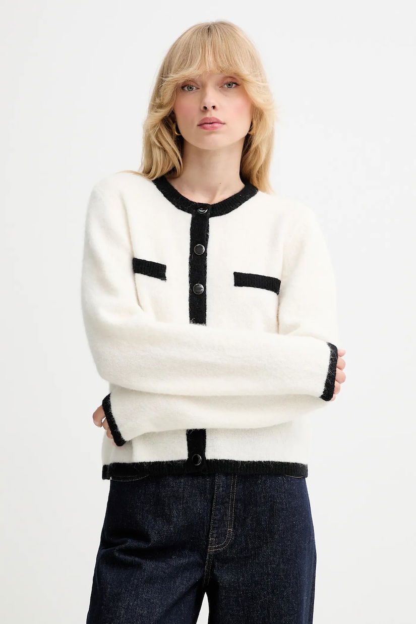 Gestuz cardigan din lână culoarea bej, light, 10910459