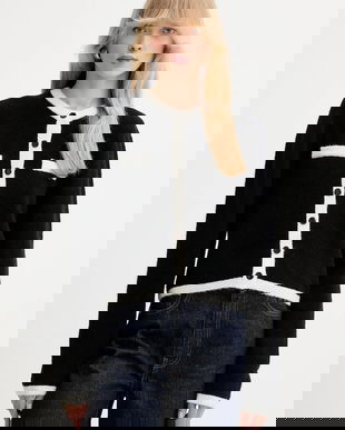 Gestuz cardigan din lână culoarea negru, light, 10910459