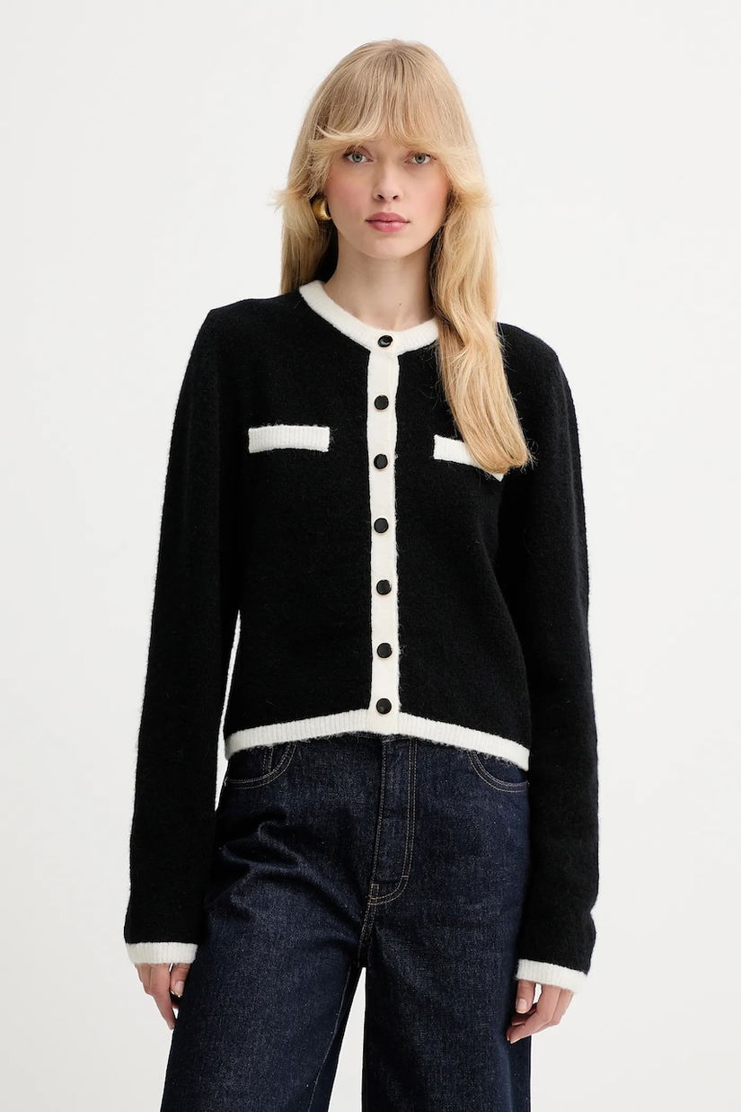 Gestuz cardigan din lână culoarea negru, light, 10910459