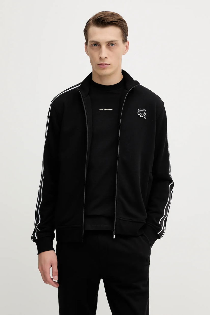 Karl Lagerfeld bluză culoarea negru, cu imprimeu, 554910.705043