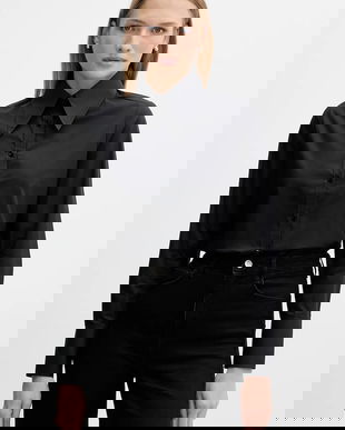 Silvian Heach cămașă din bumbac MASKA culoarea negru, cu guler clasic, regular, GPA25512CA