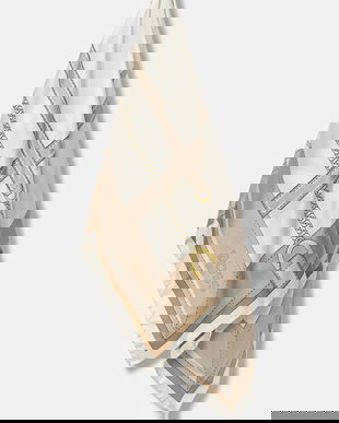 BOSS eșarfă de mătase culoarea galben, cu model, 50536118