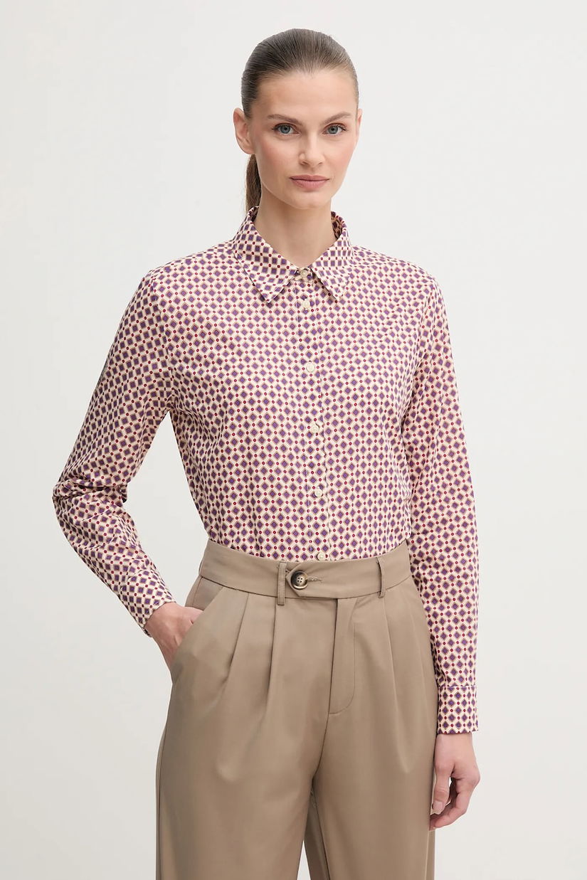 United Colors of Benetton cămașă culoarea alb, cu guler clasic, regular, 5Q6SDQ0AY