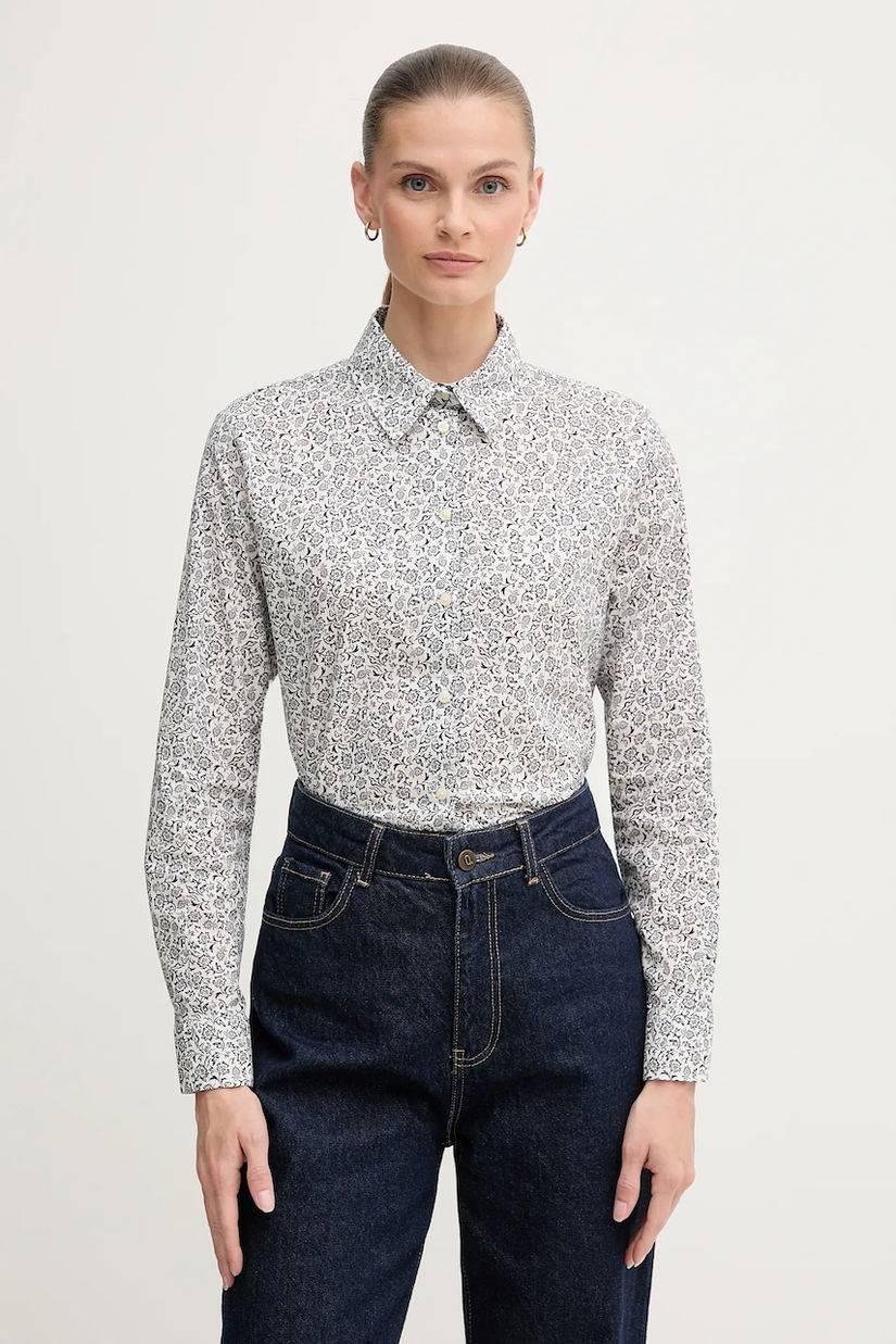 United Colors of Benetton cămașă culoarea alb, cu guler clasic, regular, 5Q6SDQ0AY