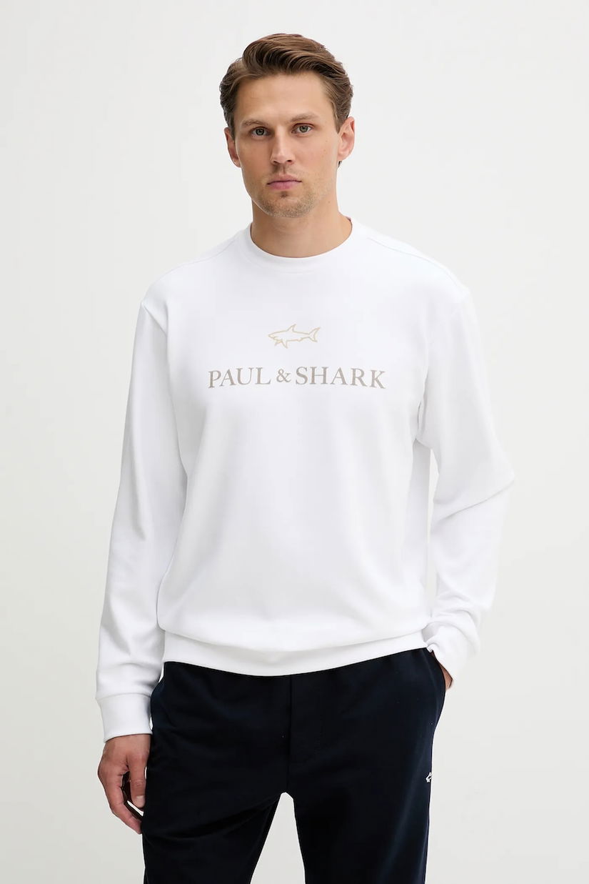 Paul&Shark bluză culoarea alb, cu imprimeu, 15311845