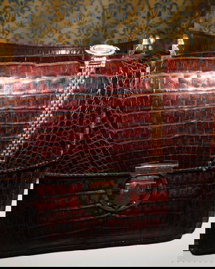 Poseta vintage piele exotica Perez Valencia , ceas  nou elegant , cadou