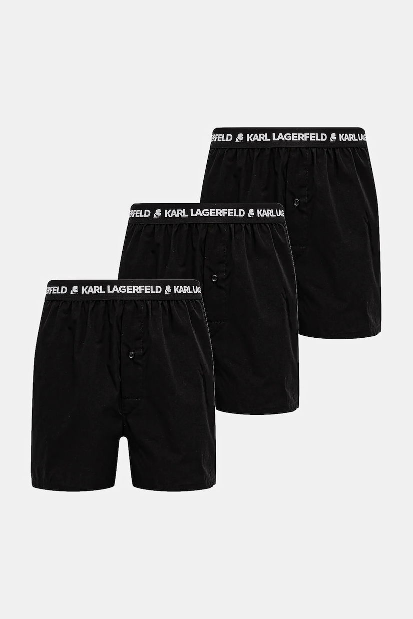 Karl Lagerfeld boxeri de bumbac 3-pack culoarea negru, A1M47116