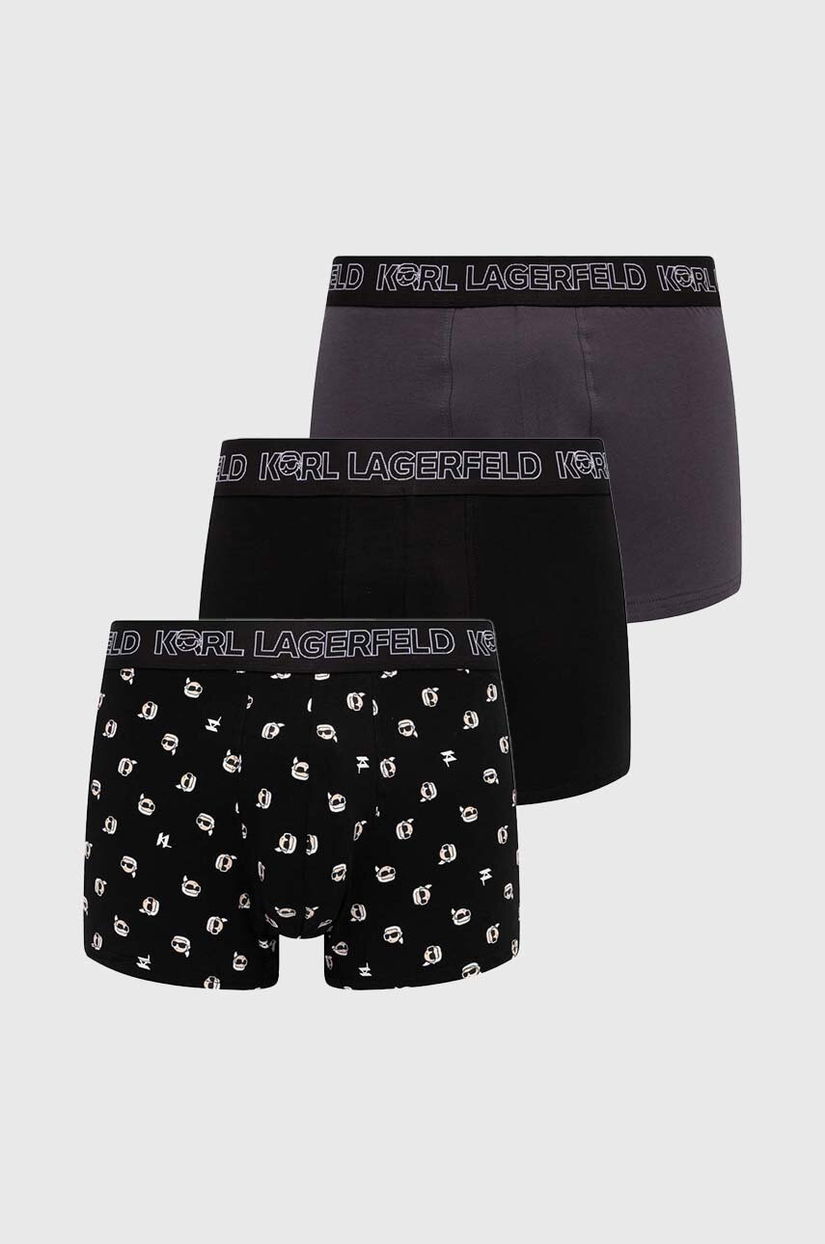 Karl Lagerfeld boxeri 3-pack barbati, culoarea negru, 245M2104