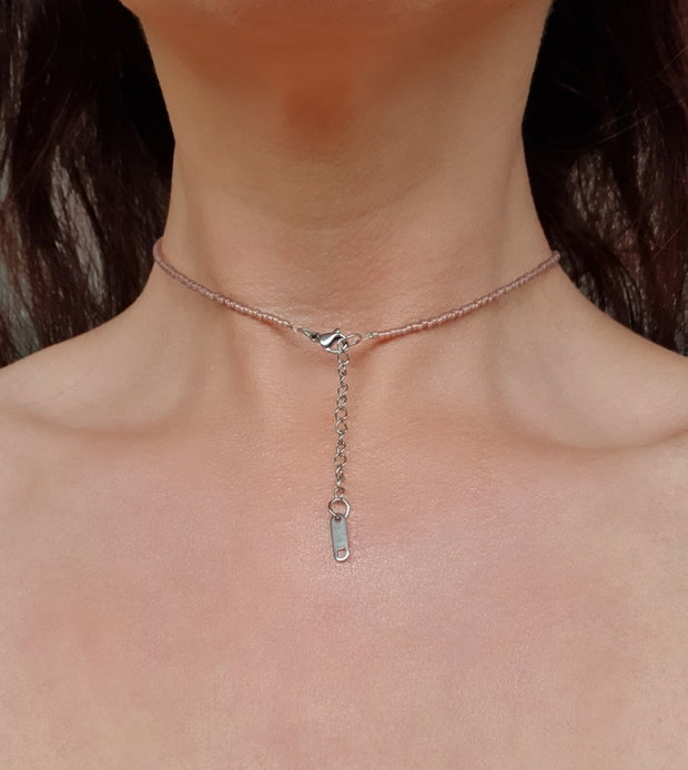 Choker nud cu perlă de cultură și cristale Swarovski