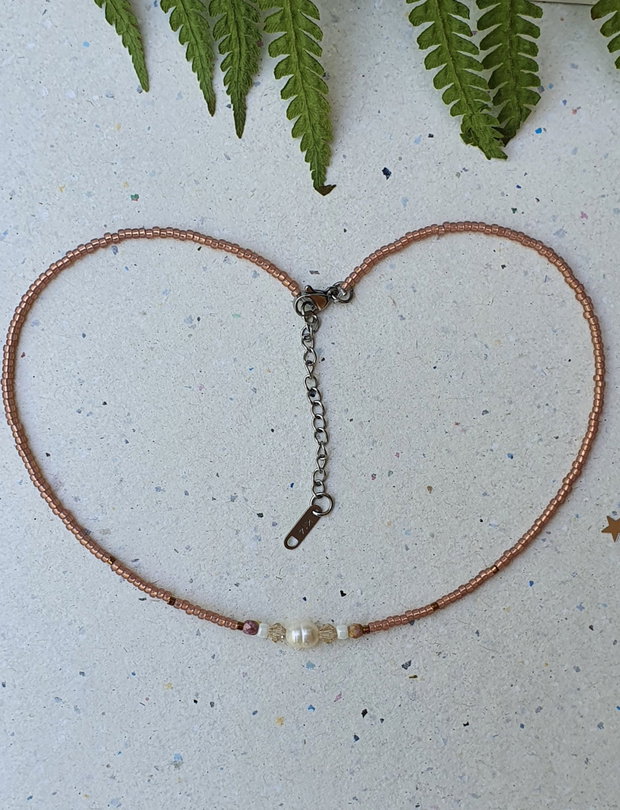 Choker nud cu perlă de cultură și cristale Swarovski
