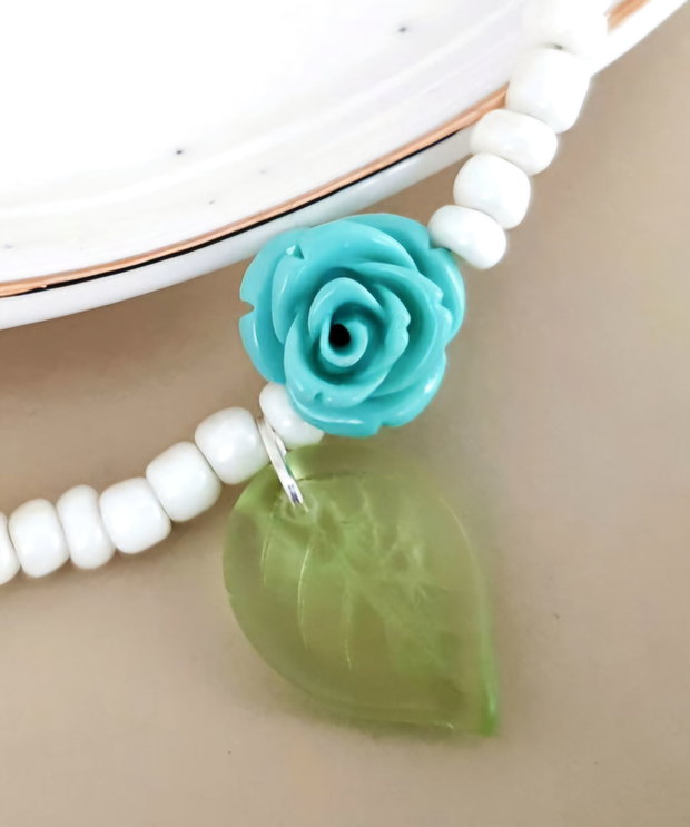 Colier/Choker argint 925 cu trandafir TURCOAZ