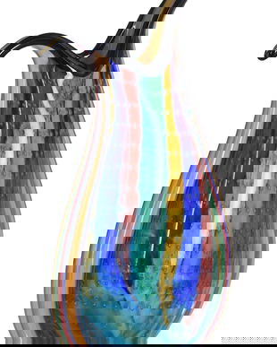 Vaza de sticla multicolora Murano
