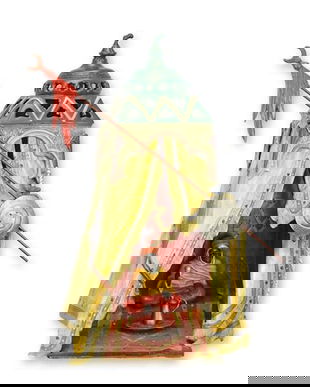 Beduin in cort-statueta din bronz pictat